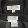 Larry Levine Polyester Skirt Suit Size 10P  Black Lined Mid Length Career 2PC