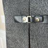 10-915.jpg Calvin Klein Polyester Rayon Spandex Blazer Size 10 Gray Collarless Mid Length