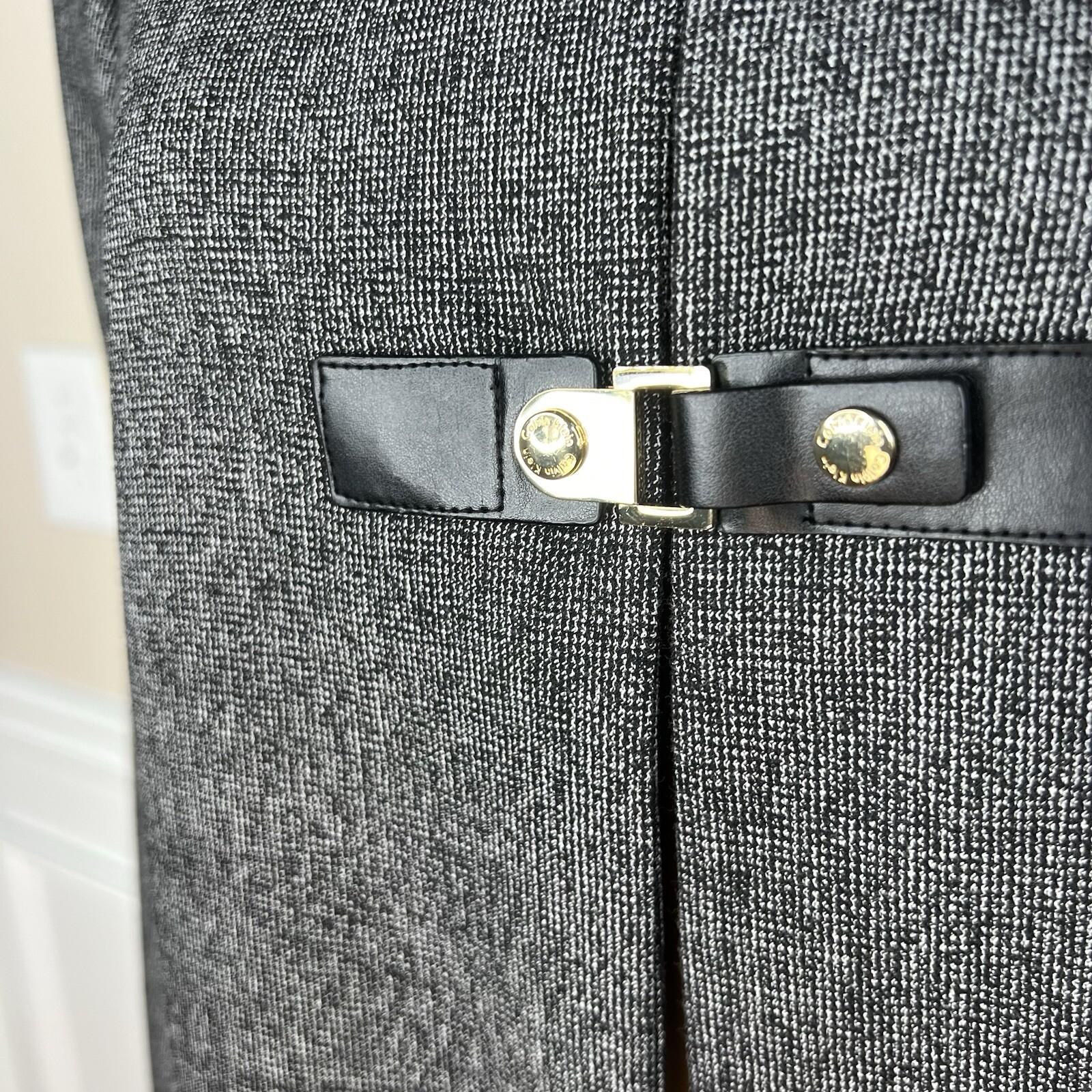 10-915.jpg Calvin Klein Polyester Rayon Spandex Blazer Size 10 Gray Collarless Mid Length
