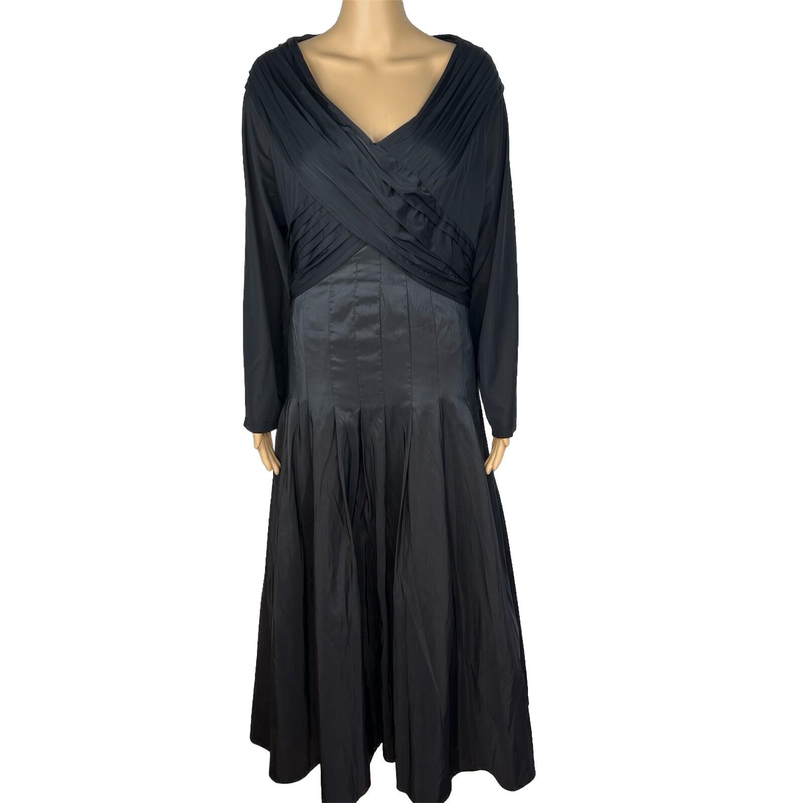 Moshita Couture Taffetta Stretch Dress Gown Size 18 Ruched Off Shoulder Pleated