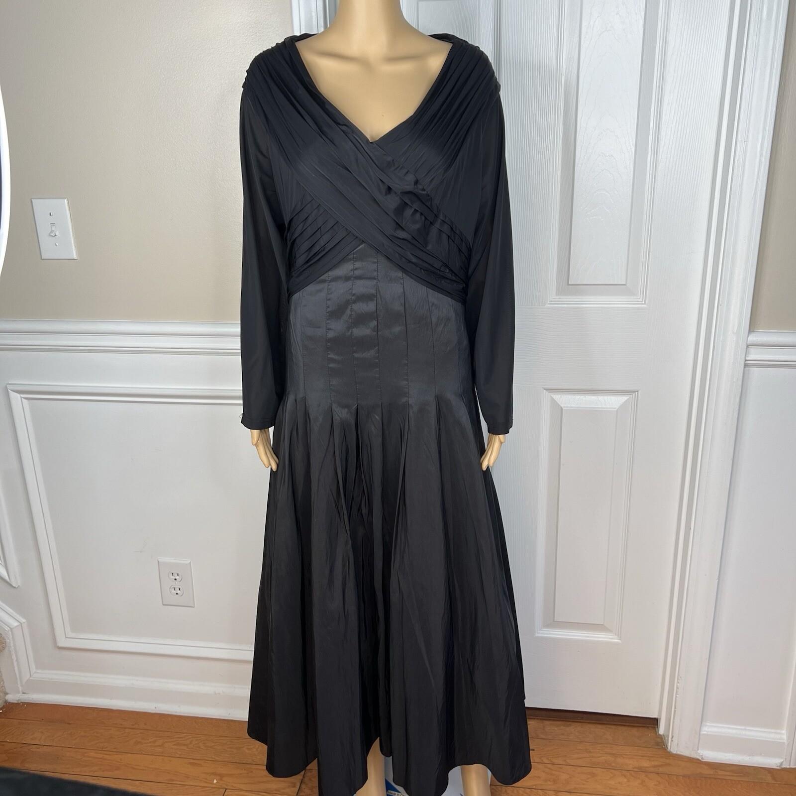 Moshita Couture Taffetta Stretch Dress Gown Size 18 Ruched Off Shoulder Pleated