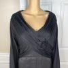 Moshita Couture Taffetta Stretch Dress Gown Size 18 Ruched Off Shoulder Pleated