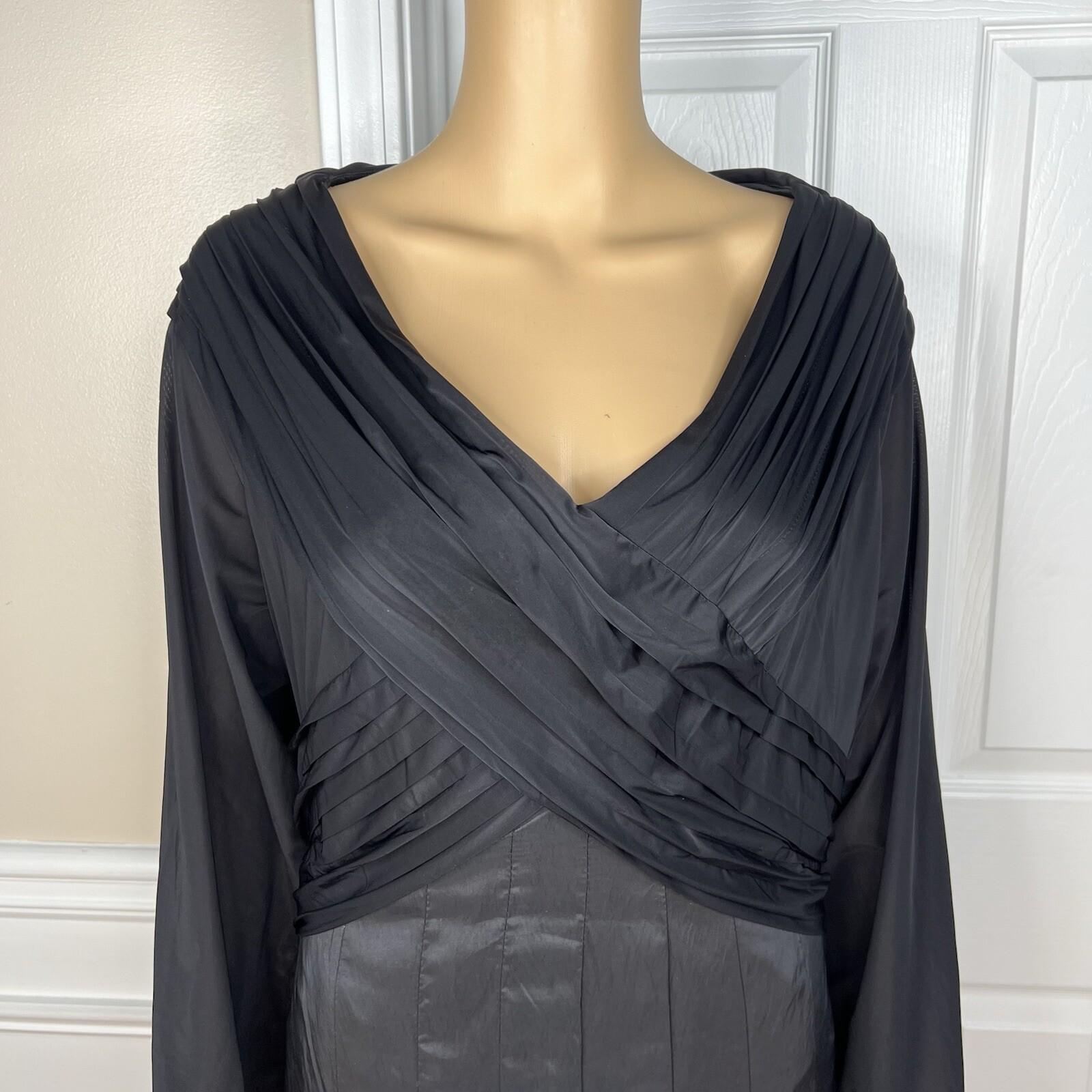 Moshita Couture Taffetta Stretch Dress Gown Size 18 Ruched Off Shoulder Pleated