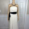The Limited Event Off White Strapless Lace Maxi Belted Wedding Dress Size 6
