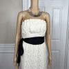 The Limited Event Off White Strapless Lace Maxi Belted Wedding Dress Size 6