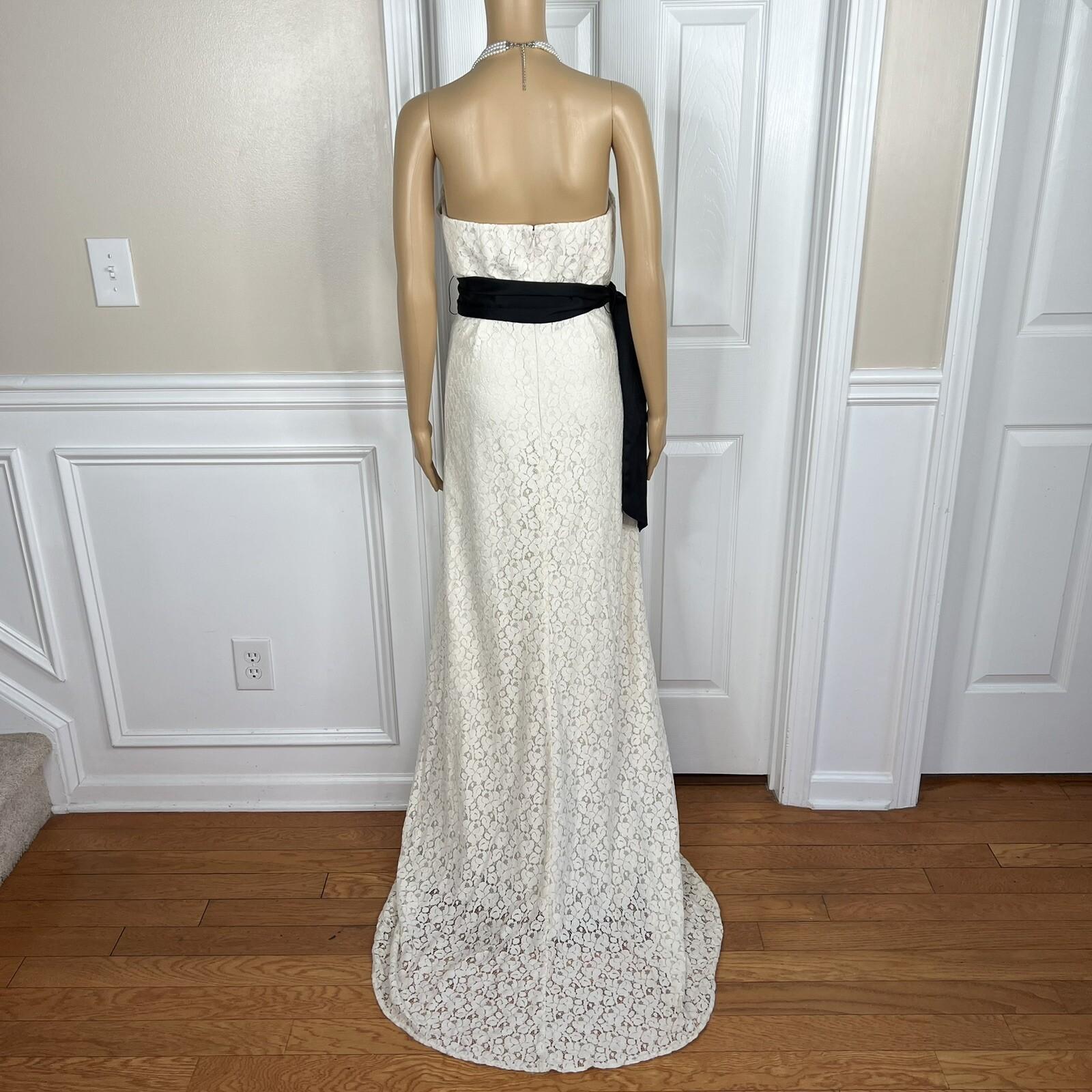 The Limited Event Off White Strapless Lace Maxi Belted Wedding Dress Size 6