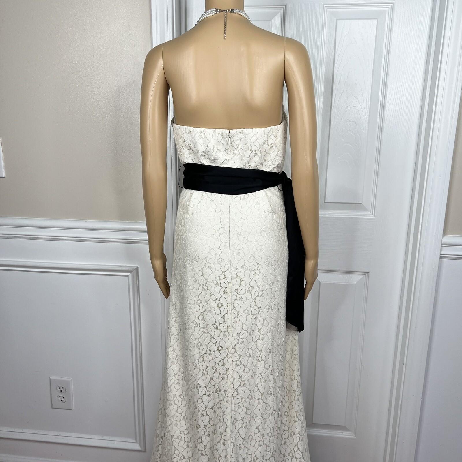 The Limited Event Off White Strapless Lace Maxi Belted Wedding Dress Size 6
