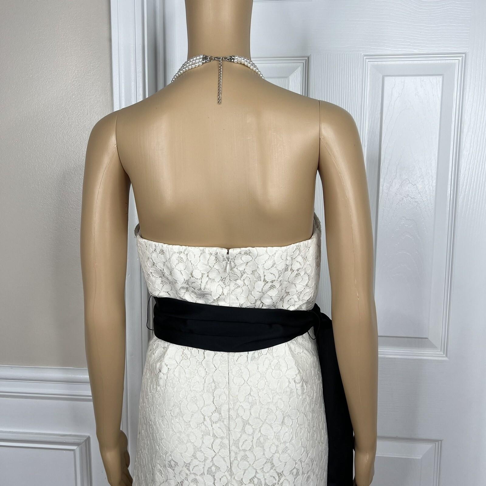 The Limited Event Off White Strapless Lace Maxi Belted Wedding Dress Size 6