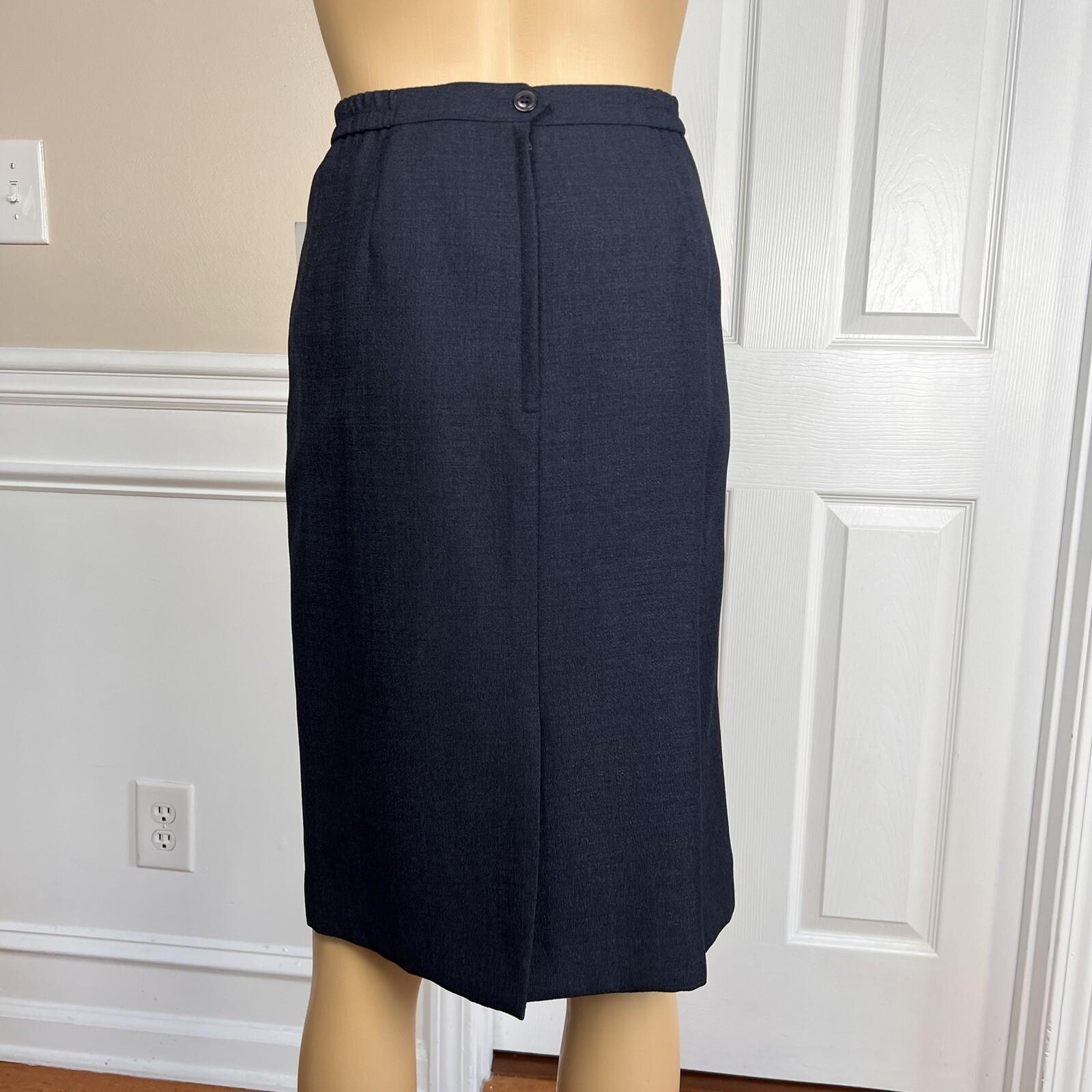 New LE SUIT 2PC Yellow Black Polyester Lined Short Sleeves Skirt Suit Size 8P