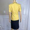 New LE SUIT 2PC Yellow Black Polyester Lined Short Sleeves Skirt Suit Size 8P