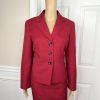 KASPER 2PC Red Polyester Cocktail Business Mismatch Skirt (SZ 12P) Suit (SZ 10P)