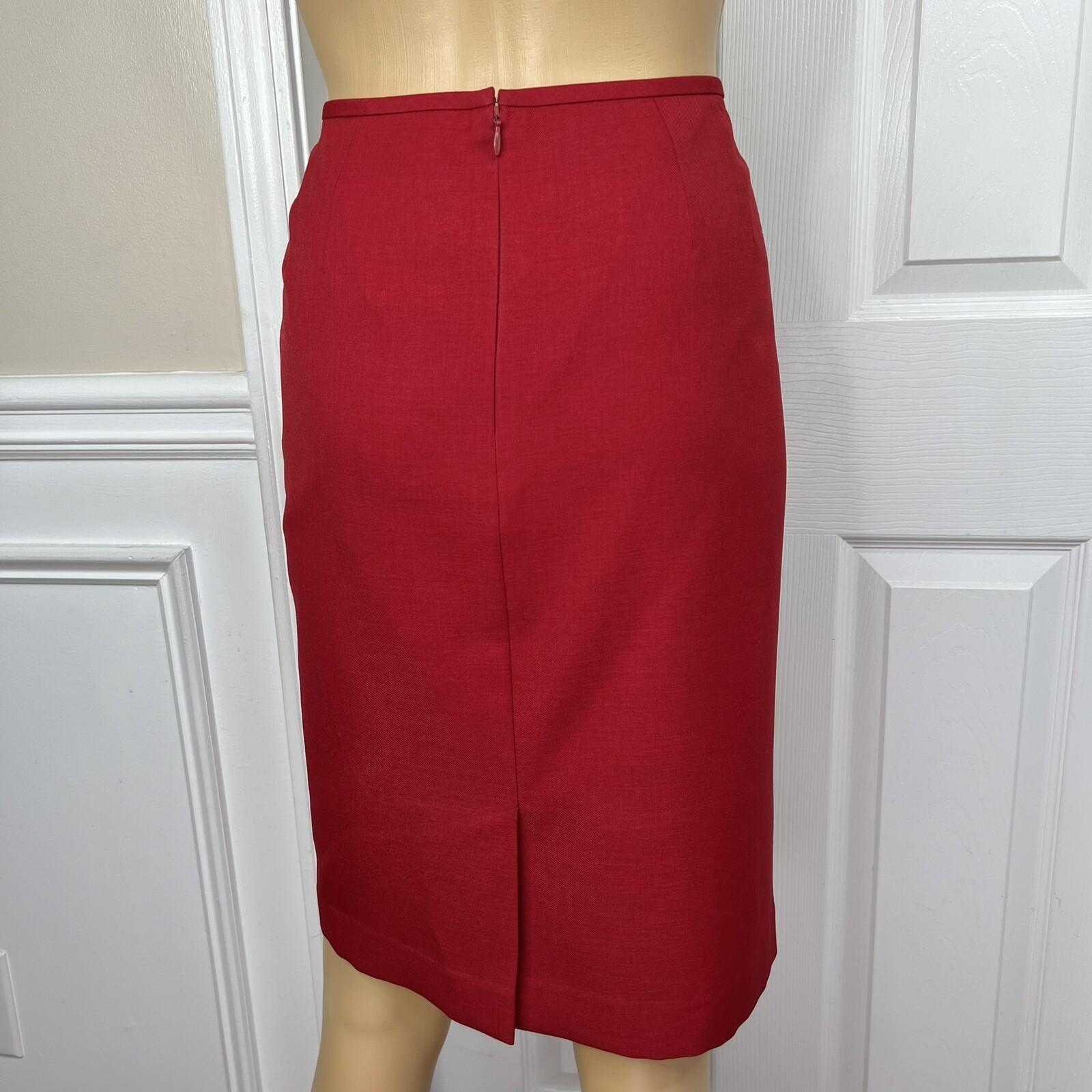 KASPER 2PC Red Polyester Cocktail Business Mismatch Skirt (SZ 12P) Suit (SZ 10P)