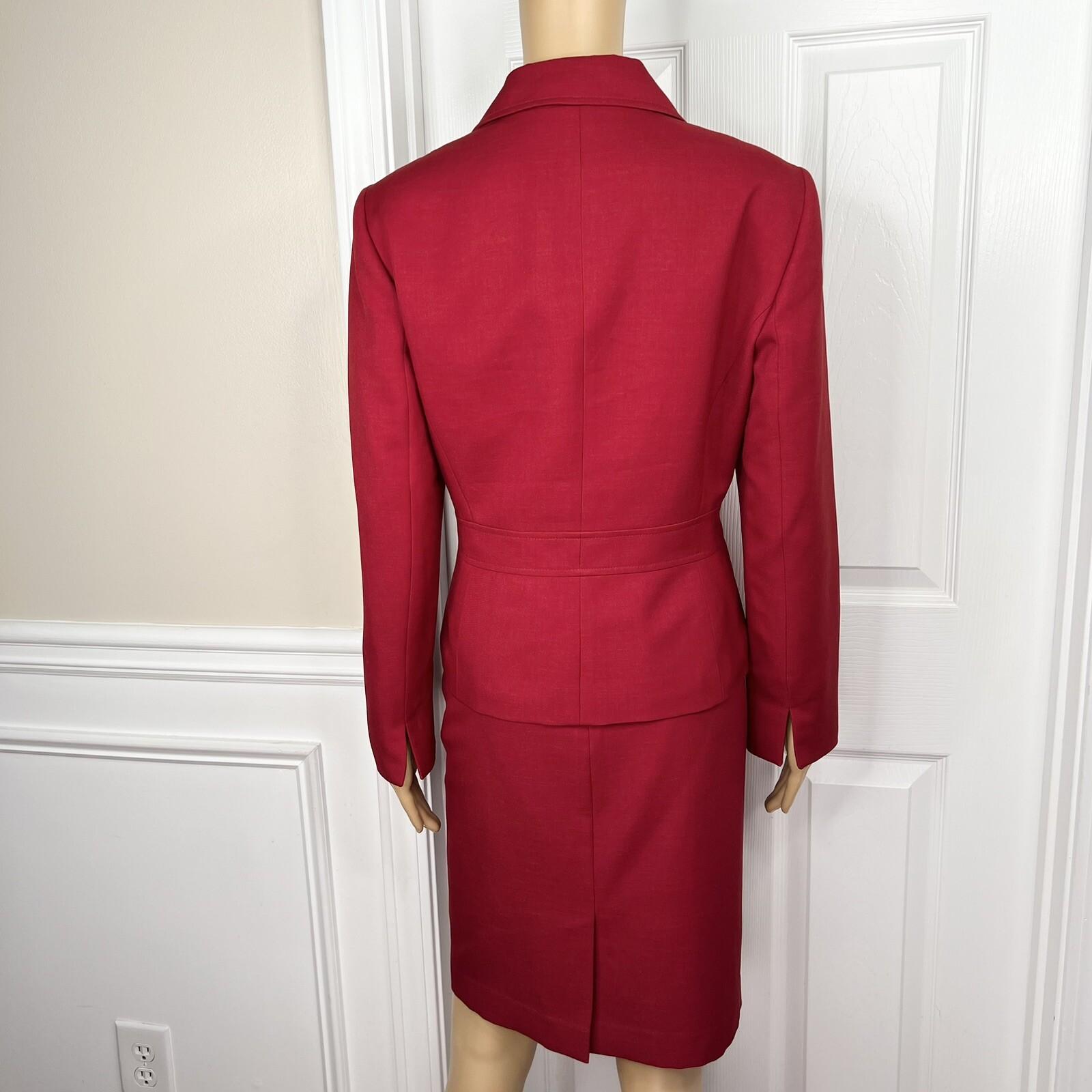 KASPER 2PC Red Polyester Cocktail Business Mismatch Skirt (SZ 12P) Suit (SZ 10P)