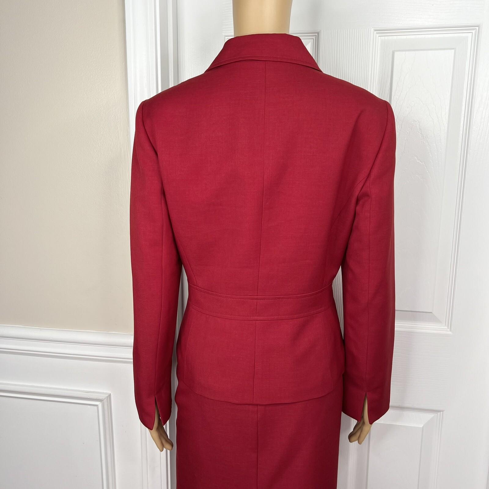 KASPER 2PC Red Polyester Cocktail Business Mismatch Skirt (SZ 12P) Suit (SZ 10P)