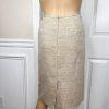 KASPER Metallic Polyester Skirt Suit Size 10P Beige Cocktail Peak Collar 2PC