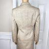 KASPER Metallic Polyester Skirt Suit Size 10P Beige Cocktail Peak Collar 2PC
