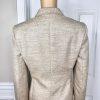 KASPER Metallic Polyester Skirt Suit Size 10P Beige Cocktail Peak Collar 2PC
