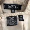 KASPER Metallic Polyester Skirt Suit Size 10P Beige Cocktail Peak Collar 2PC