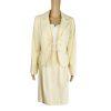 ALEX MARIE Women 2PC Yellow Acrylic Lined Pleated Dress Suit Size 10