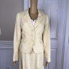 ALEX MARIE Women 2PC Yellow Acrylic Lined Pleated Dress Suit Size 10