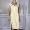ALEX MARIE Women 2PC Yellow Acrylic Lined Pleated Dress Suit Size 10