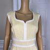 ALEX MARIE Women 2PC Yellow Acrylic Lined Pleated Dress Suit Size 10