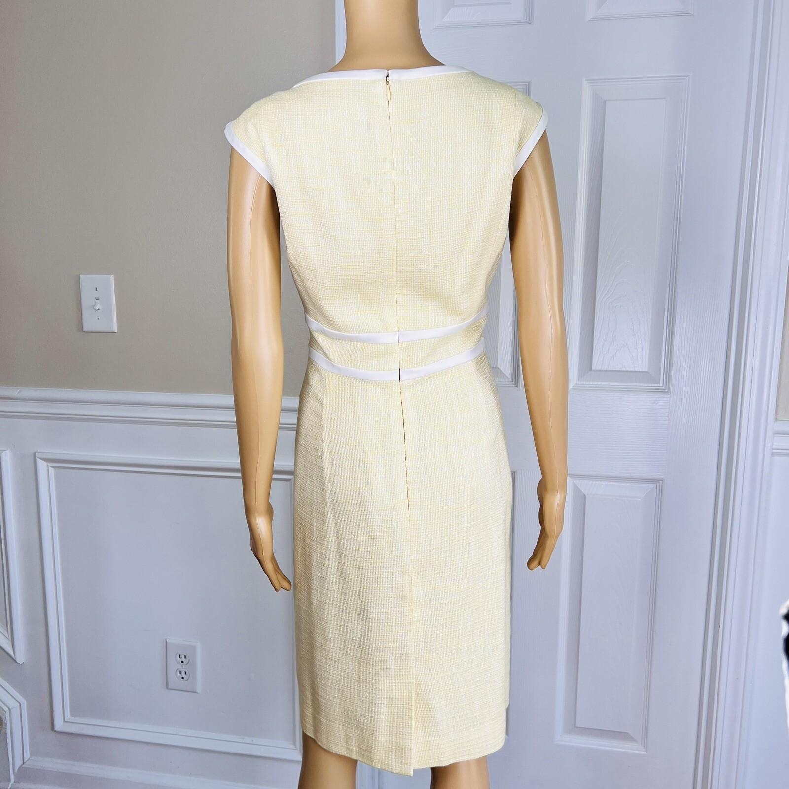 ALEX MARIE Women 2PC Yellow Acrylic Lined Pleated Dress Suit Size 10