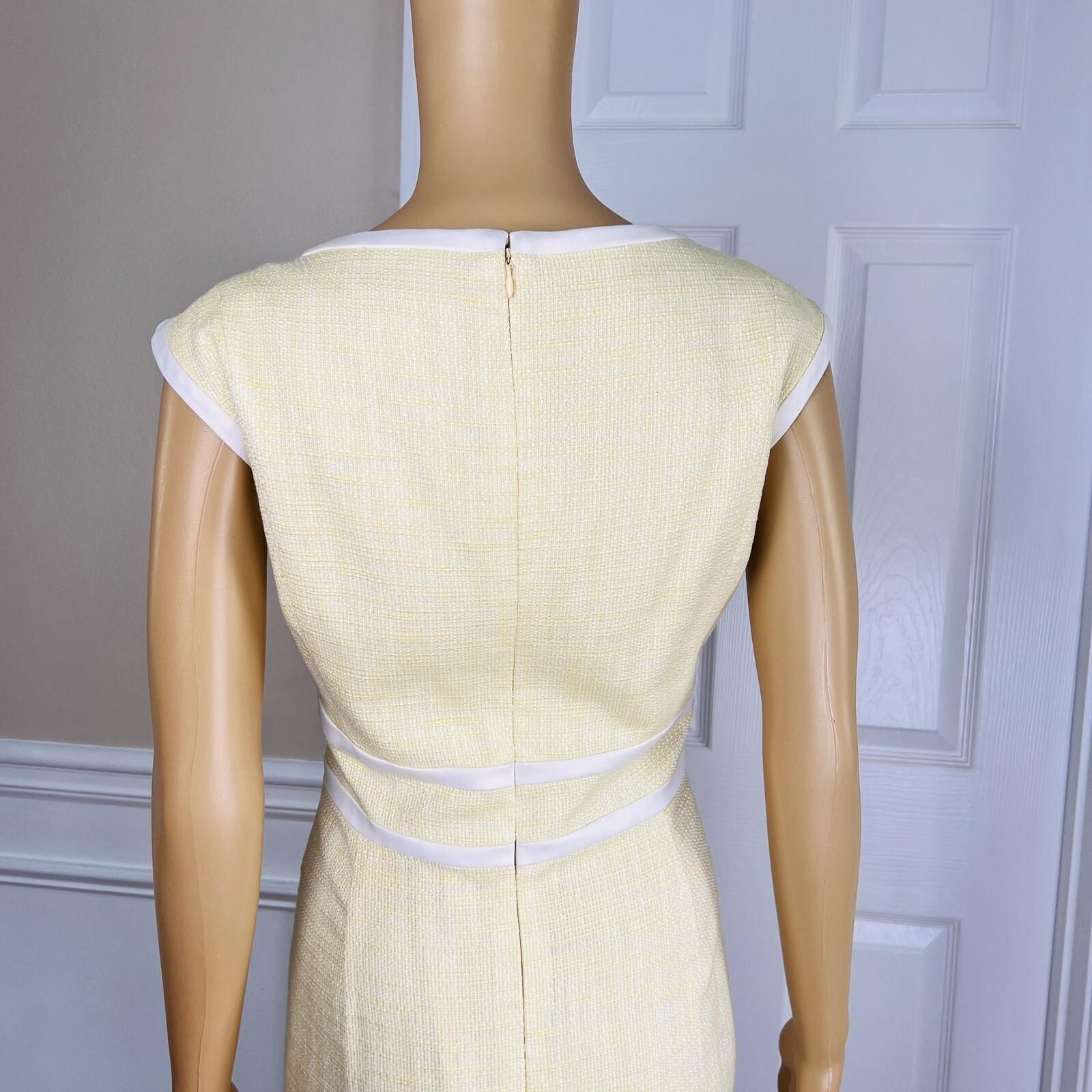 ALEX MARIE Women 2PC Yellow Acrylic Lined Pleated Dress Suit Size 10