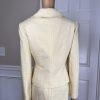ALEX MARIE Women 2PC Yellow Acrylic Lined Pleated Dress Suit Size 10