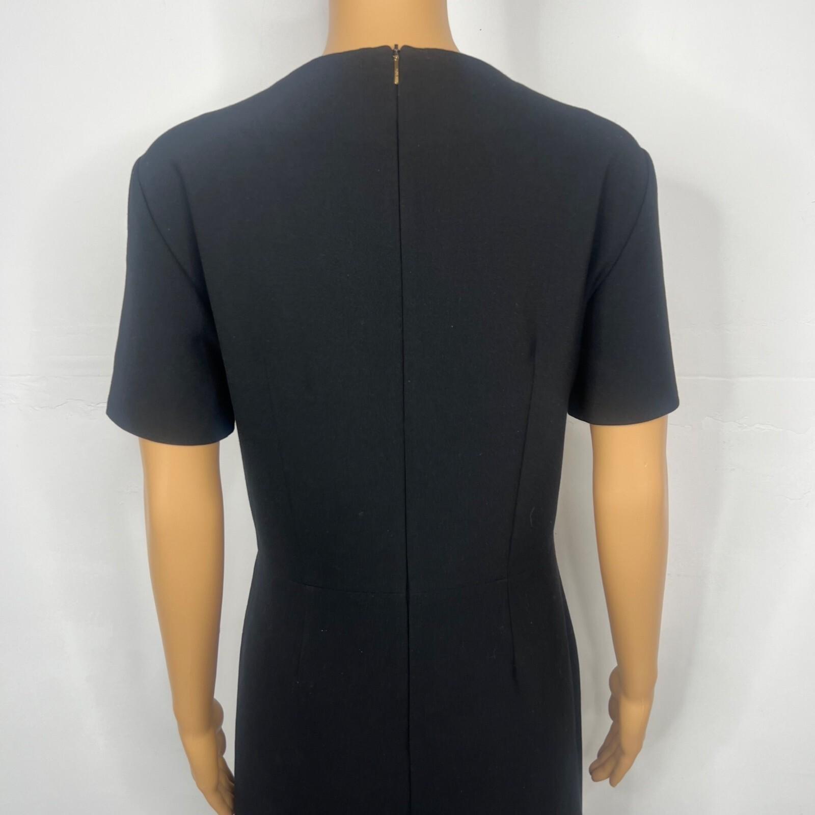 Boss Hugo Boss Patchwork Colorblock Dress Size 12 V Neck Short Sleeves Stretch