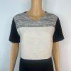 Boss Hugo Boss Patchwork Colorblock Dress Size 12 V Neck Short Sleeves Stretch