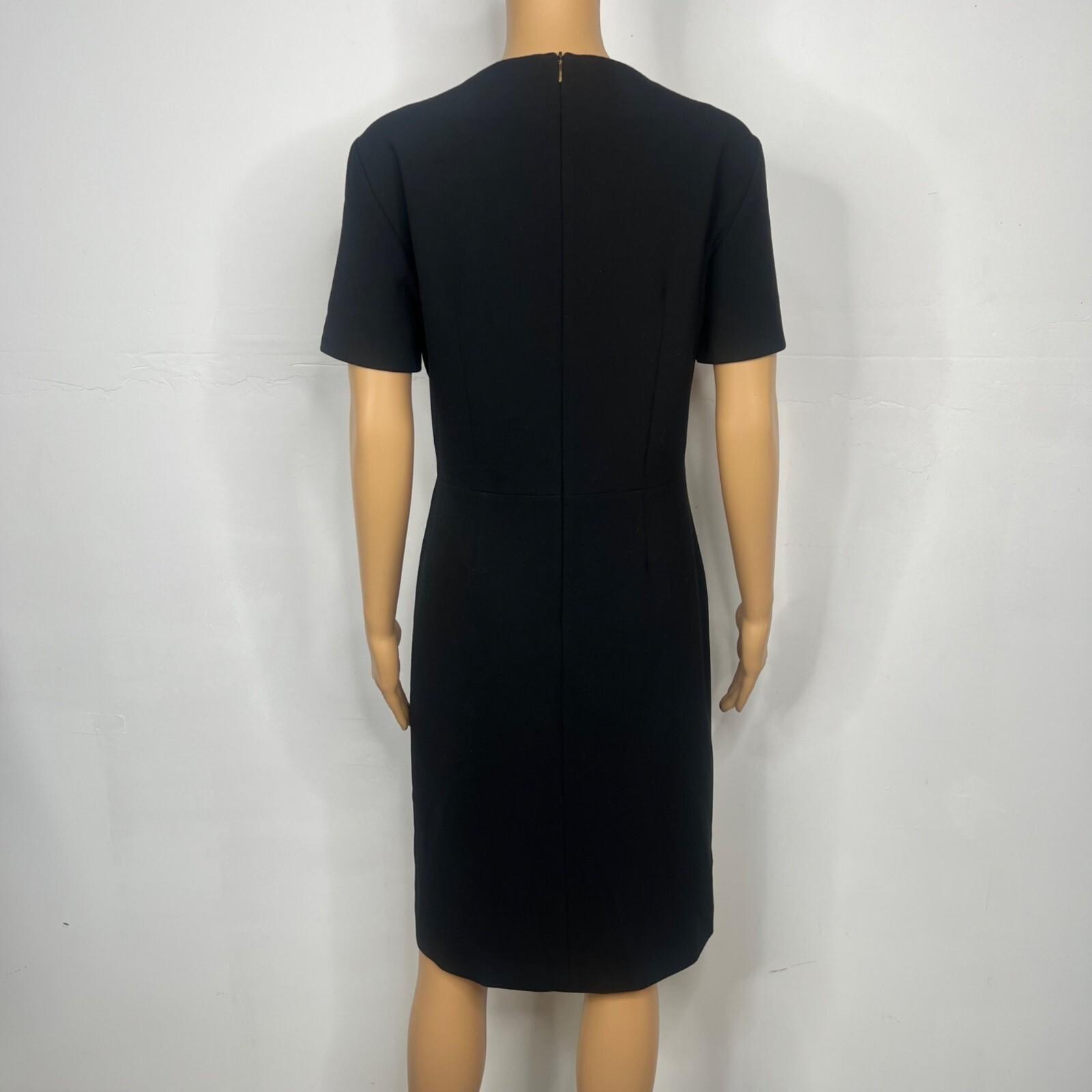 Boss Hugo Boss Patchwork Colorblock Dress Size 12 V Neck Short Sleeves Stretch