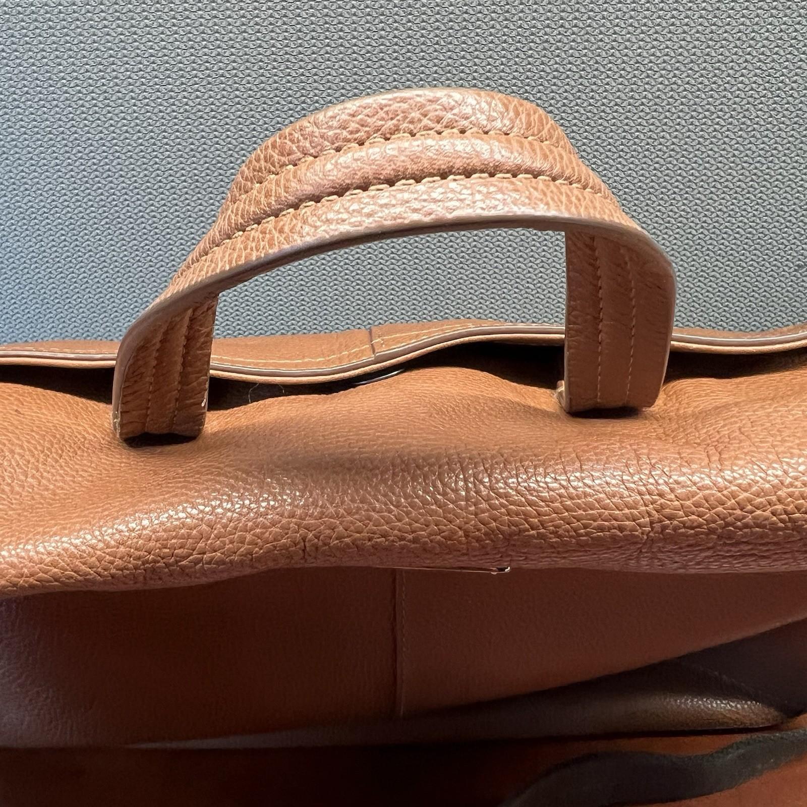Coach Trans Atlantic Tan Leather Messenger Bag Shoulder Computer Briefcase Bag