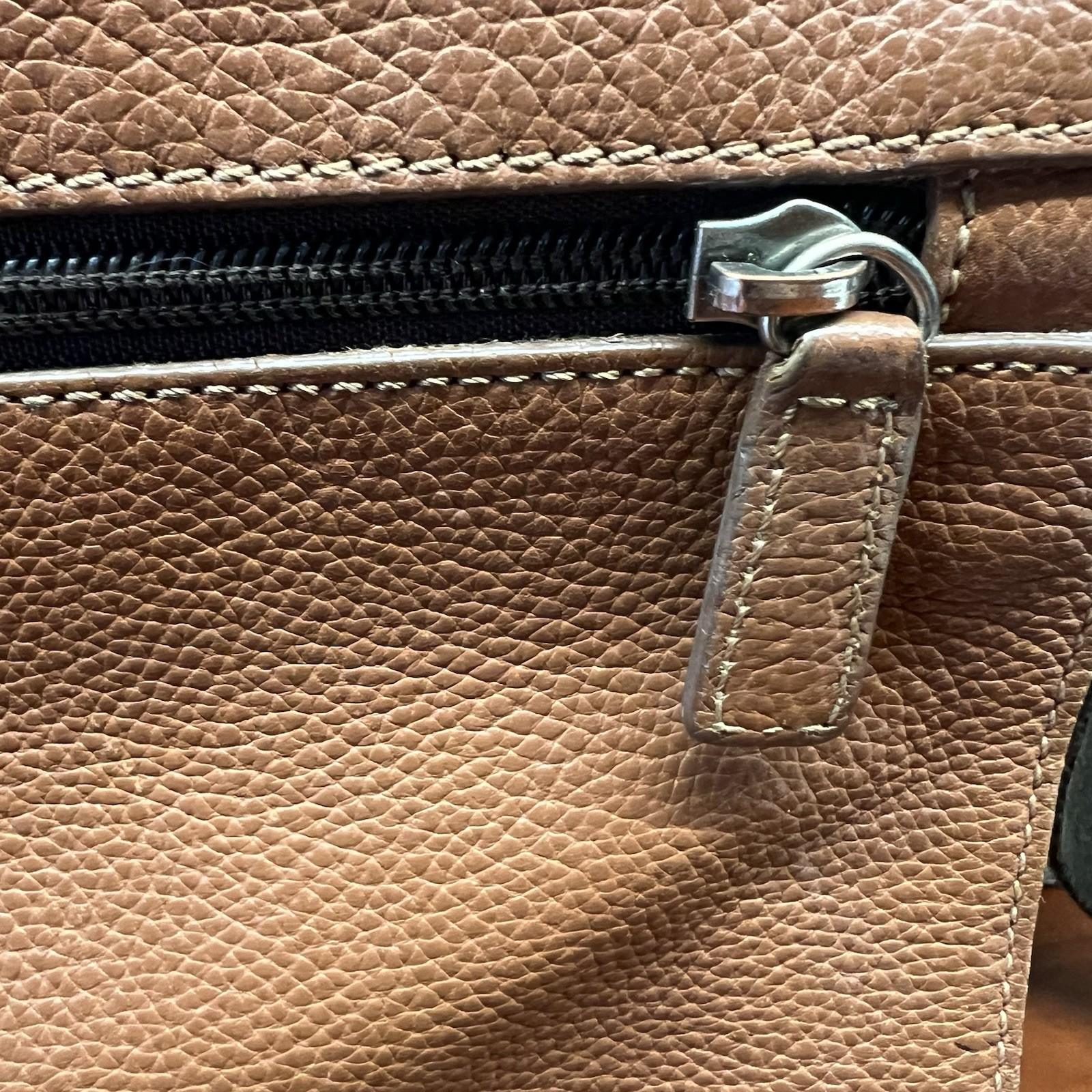 Coach Trans Atlantic Tan Leather Messenger Bag Shoulder Computer Briefcase Bag