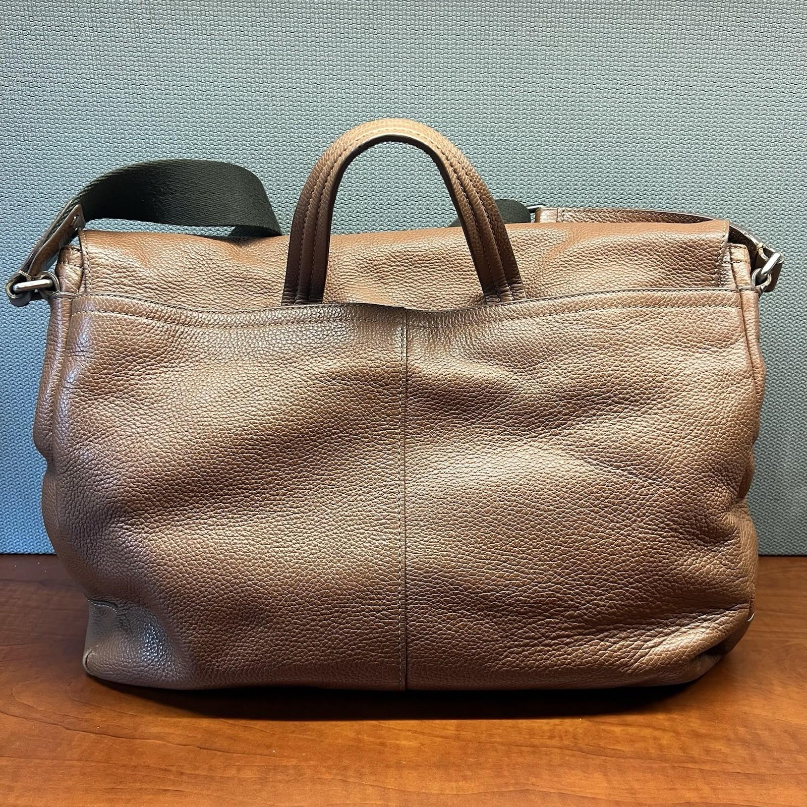 Coach Trans Atlantic Tan Leather Messenger Bag Shoulder Computer Briefcase Bag