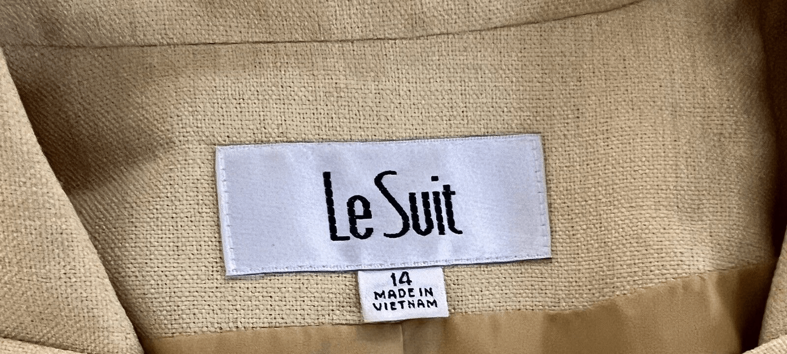 Le Suit Women Polyester Blazer Size 14Yellow Lined Notch Collar Wrap