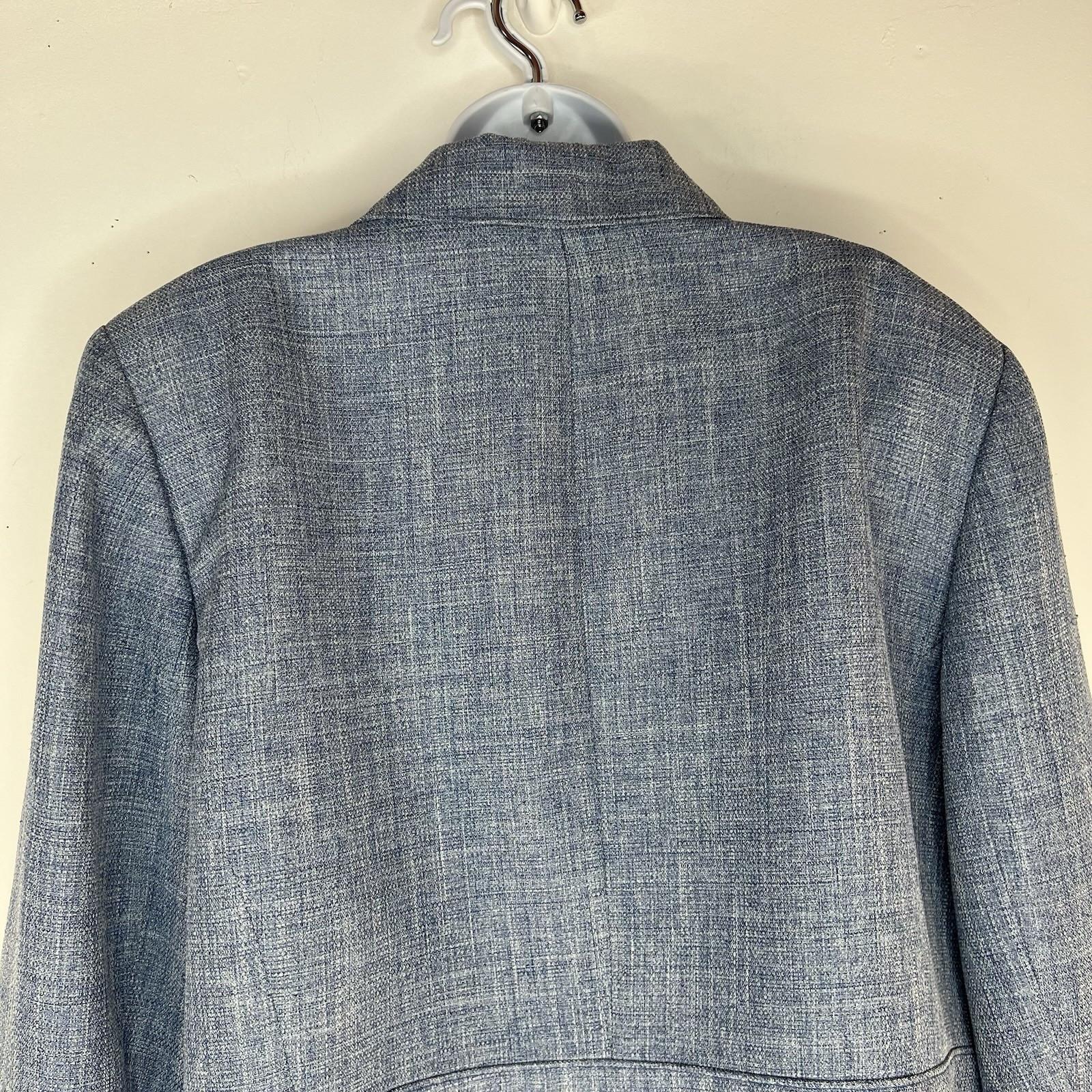 Le Suit Women Polyester Skirt Suit 22W Light Blue Notch Collar Career Lined
