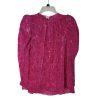 s-l1600-109.jpg Shoshanna 3D Velvet Print Blouse S Hot Pink 3/4 Sleeves Keyhole Inner Tank Top