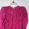 s-l1600-112.jpg Shoshanna 3D Velvet Print Blouse S Hot Pink 3/4 Sleeves Keyhole Inner Tank Top