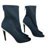 Aldo Stretch Fabric Platform Peep Toe Heels Booties Size 8.5 Black Full Back Zip