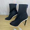 Aldo Stretch Fabric Platform Peep Toe Heels Booties Size 8.5 Black Full Back Zip