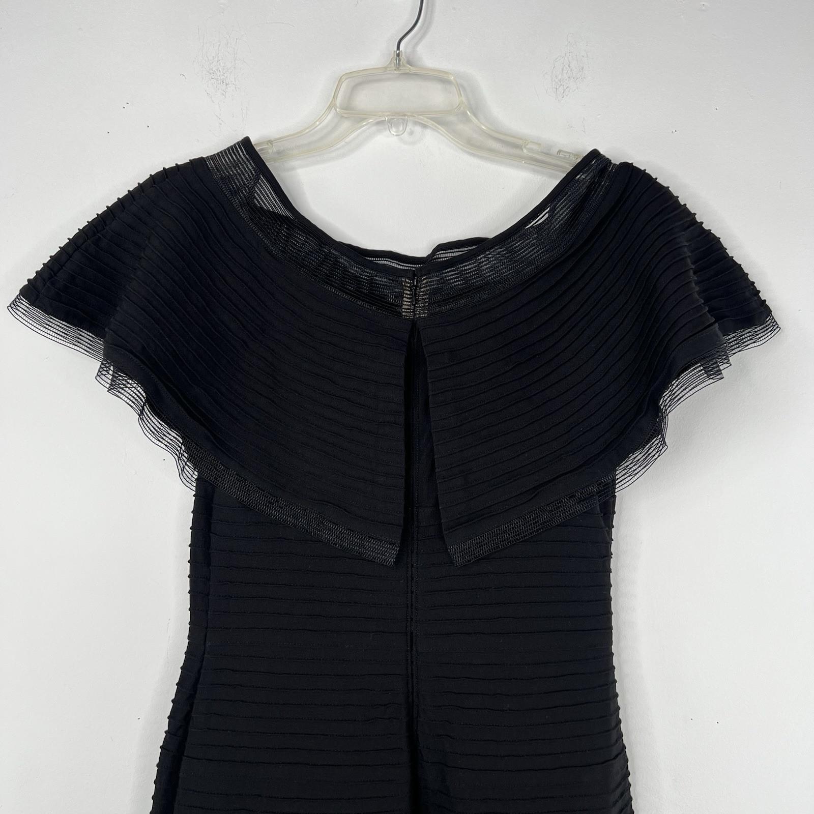 Tadashi Shoji Tabora off-shoulder ruffle dress size M layered tiered Minimalist