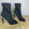 Aldo Stretch Fabric Platform Peep Toe Heels Booties Size 8.5 Black Full Back Zip