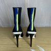 Aldo Stretch Fabric Platform Peep Toe Heels Booties Size 8.5 Black Full Back Zip