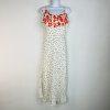 Rixo Viscose Dress M White Polka Dot Ruffle Spaghetti Strap Romantic Maxi New