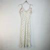 Rixo Viscose Dress M White Polka Dot Ruffle Spaghetti Strap Romantic Maxi New