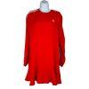 Adidas T-Shirt Dress S Red Sporty Stretchy Fitting Shift Crew Neck Tiered Hem