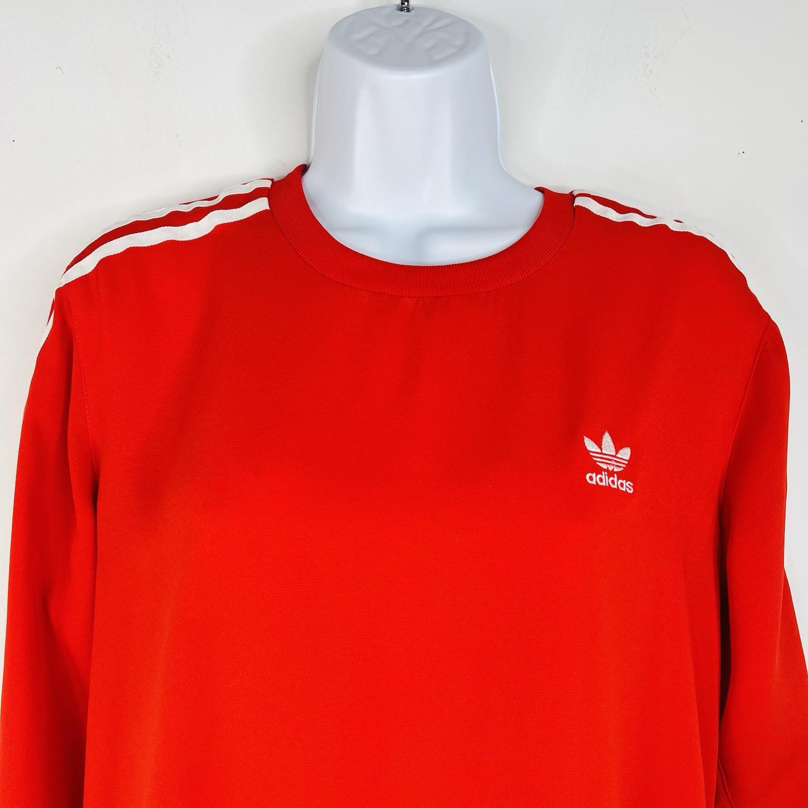 Adidas T-Shirt Dress S Red Sporty Stretchy Fitting Shift Crew Neck Tiered Hem