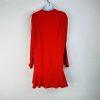 Adidas T-Shirt Dress S Red Sporty Stretchy Fitting Shift Crew Neck Tiered Hem