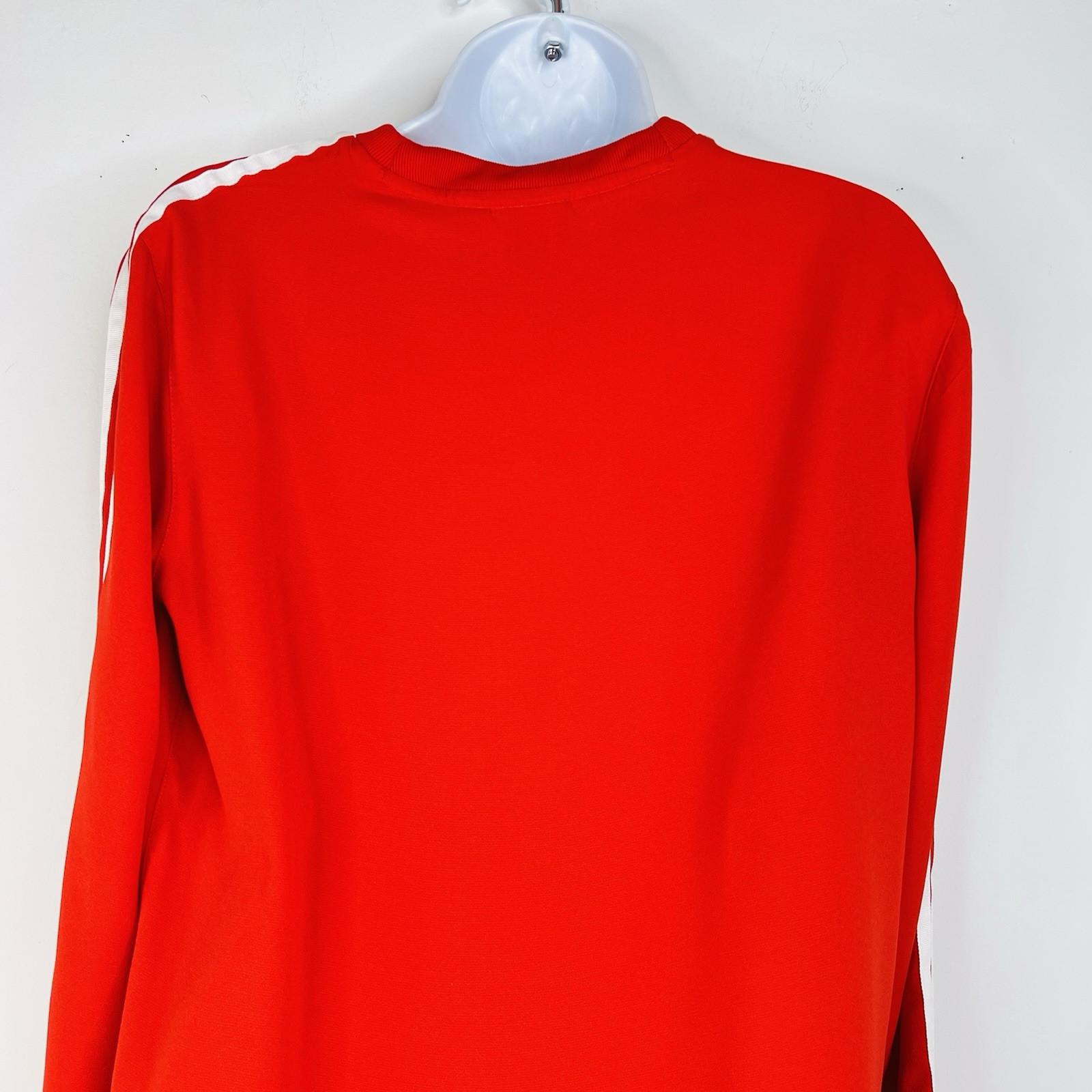 Adidas T-Shirt Dress S Red Sporty Stretchy Fitting Shift Crew Neck Tiered Hem